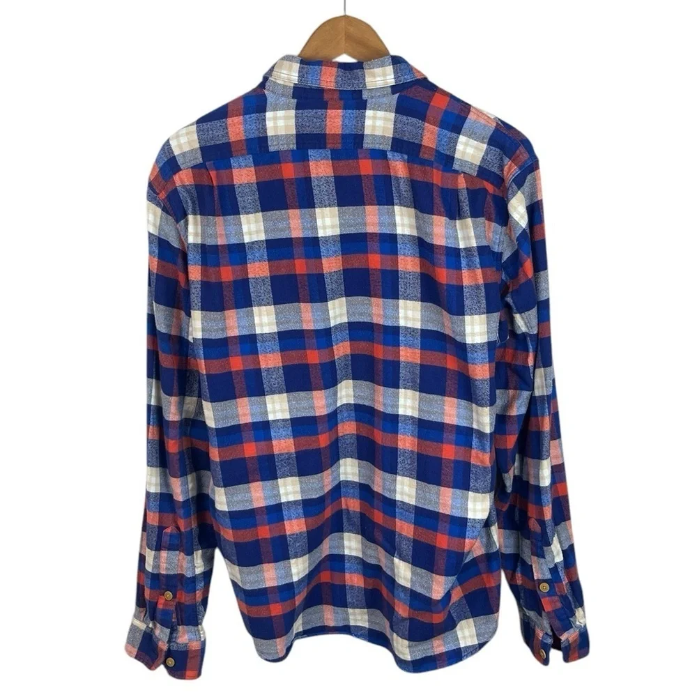 BF253 men’s J. Crew slim fit plaid flannel lumberjack, button-down shirt, L